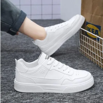 Baskets Blanches Homme GALUIN – Baskets Basses à Lacets